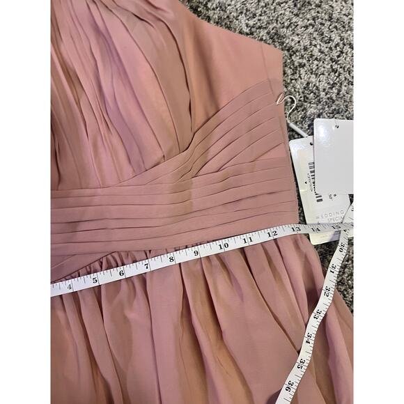 JJ’s House A-Line‎ Scoop Floor-Length Chiffon Bridesmaid Dress, Blush Pink Sz 8 - Picture 9 of 12